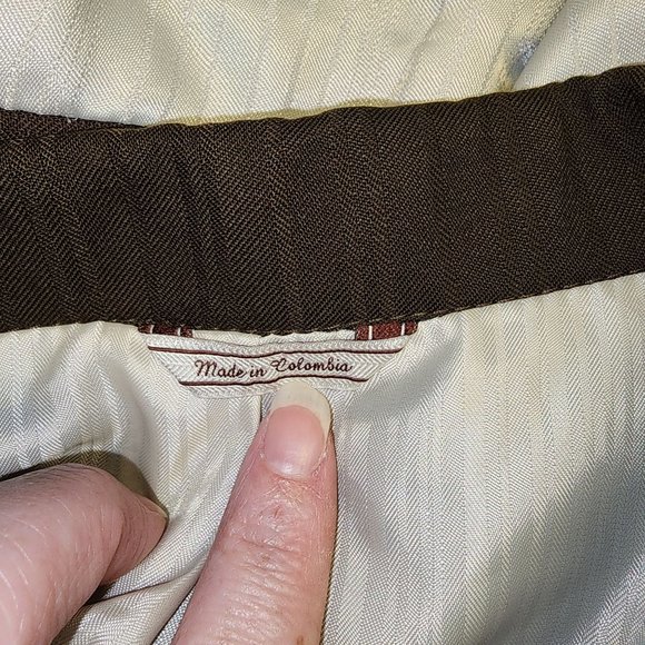 Men's Stephen Geoffrey 100 Super Fine Wool Brown Striped Blazer Tux Jacket 48R - Picture 6 of 7